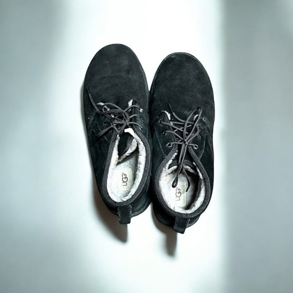 🌻UGG Black Suede Neumel Lace-Up Chukka Boots Men's Size 12 - Picture 8 of 10